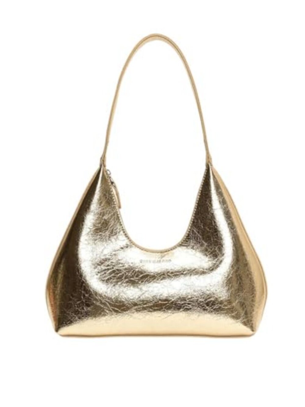 Metallic PU Leather Hobo Shoulder Bag Top Handle Zip Purse